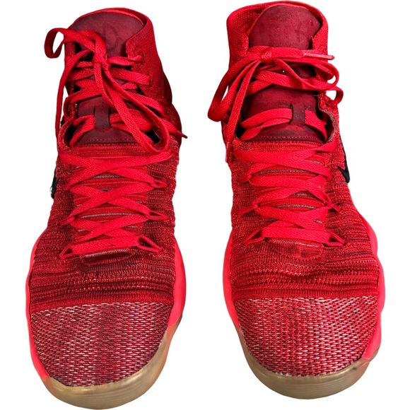 NIKE Men's "React Hyperdunk Flyknit" Red Shoes 917726-600 Size 12 - Picture 6 of 9